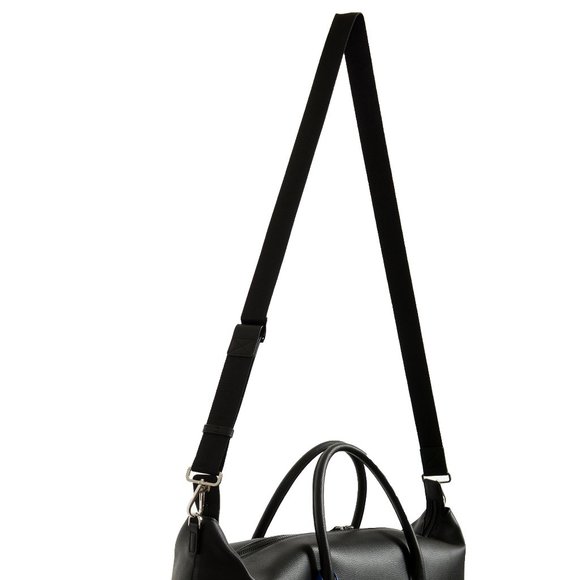 Cavalli Class Unisex Black Leather Duffel Travel Bag - Picture 4 of 14